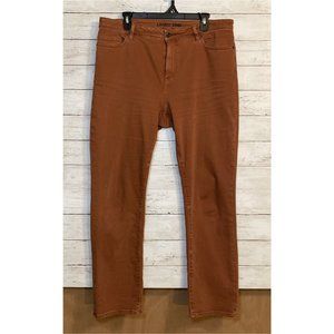 Size 14 Lands' End Women's High Rise Straight Leg Ankle Jean‎ Red